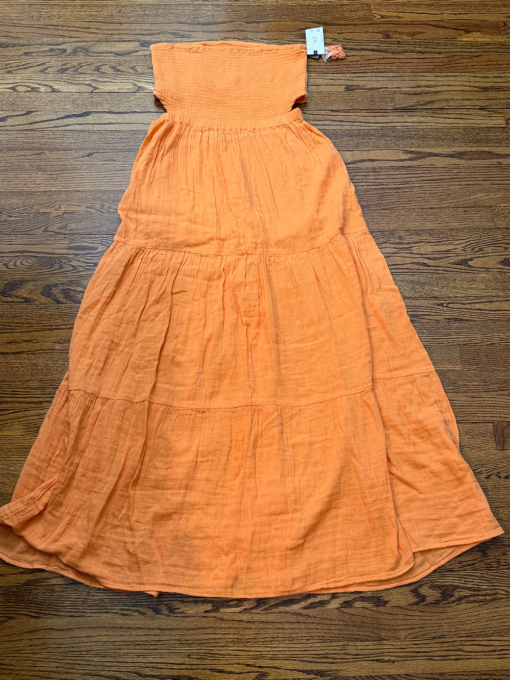 Women's Orange Tiered Maxi Dress